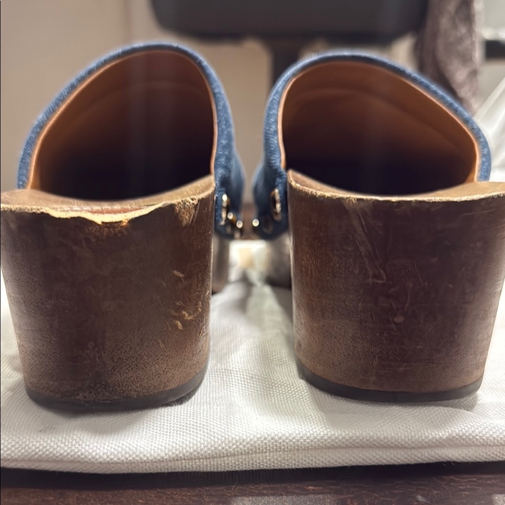 Chloe Blue Denim Platform Clogs - image 4